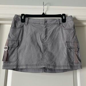 Gray Mini Cargo Skirt